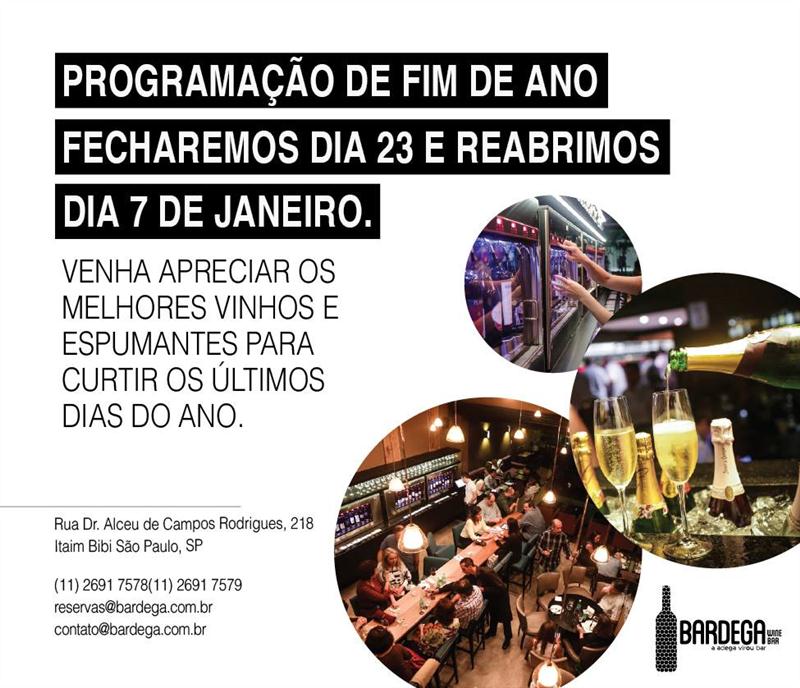 Horário de funcionamento durante as festas